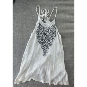 Tank sun dress beach linen white sz 5